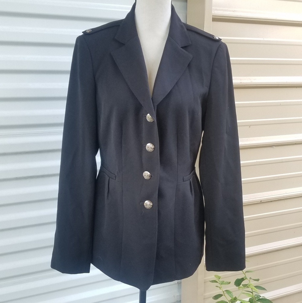 Emily military style black Blazer size 10